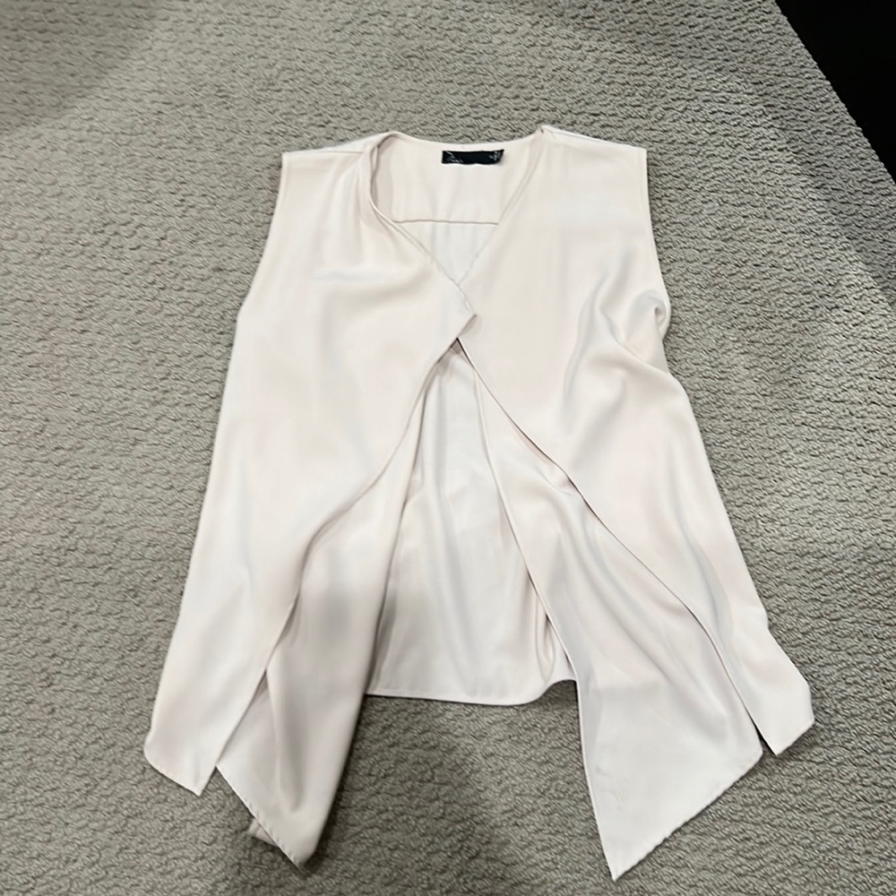 Drapery Beige Tie Back Vest | Size Small